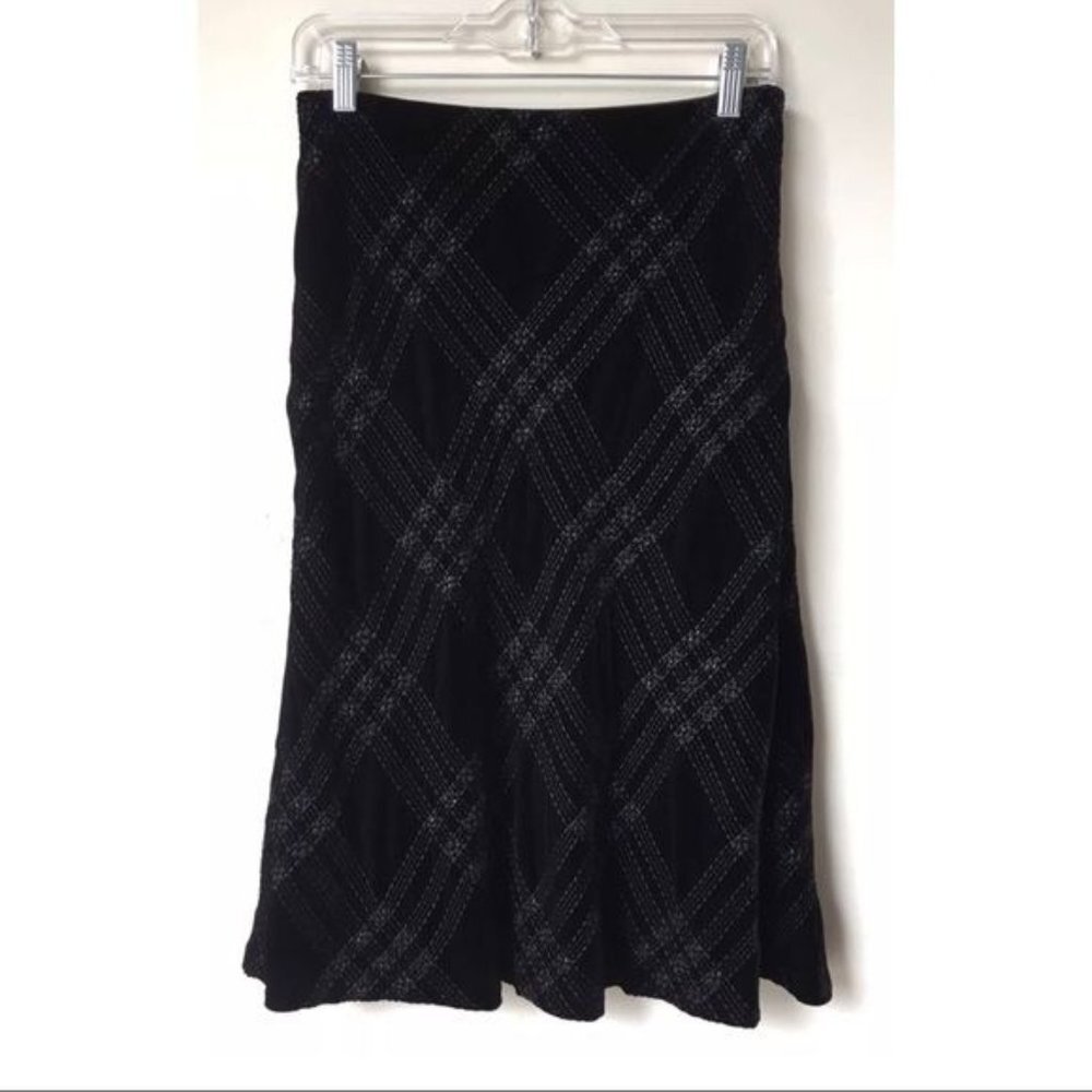 Carmen Marc Valvo Collection Velvet Flare Skirt